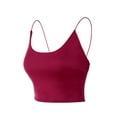thumbnail image 5 of MixMatchy Women's Solid Spaghetti Strap Double Layered Tank Crop Top, 5 of 6