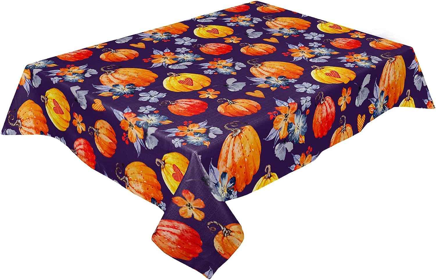 Fall Tablecloth Watercolor Pumpkin Table Cloth for Rectangle Tables