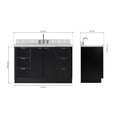 thumbnail image 4 of ARIEL Milan 55 Inch Single Oval Sink Bathroom Vanity with Carrara White Marble Countertop 1.5 Inch in Black, 4 of 7