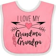 thumbnail image 3 of Inktastic I Love My Grandma and Grandpa Heart and Arrows Boys or Girls Baby Bib, 3 of 4