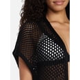 thumbnail image 4 of Time and Tru Women's Openwork Knit Coverup, Size XXL/XXXL, Black Soot, 4 of 5