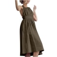 thumbnail image 7 of Sleeveless Women's Formal Midi Dress Cotton Linen Halter Criss Cross Back Dress with Bow Perfect for Cocktail Parties and Casual Outings, 7 of 7