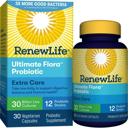 Renew Life - Ultimate Flora Probiotic Extra Care - 30 billion - 30 vegetable (Best Probiotic For Colitis)