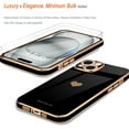 thumbnail image 4 of Love-Heart Luxury Case for Apple iPhone 15 Heart Case, Cute Design Shiny Bling Cover, 3 in 1 Bundle Case with 2 PACK Clear Tempered Glass for Apple iPhone 15 for Women Girls, Black, 4 of 8