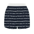 thumbnail image 4 of Taylonsss Womens Sleepwear Shorts Striped Elastic Waist Button Detail High-Rise Fitted Casual Comfort, 4 of 5