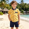 thumbnail image 2 of Luvior Boys’Star Theme Print Casual Outfit Set - Short Sleeve Top and Shorts 2 Piece Set for Outdoor Play, Holiday Wear for Toddlers Ages 1-4, 2 of 9