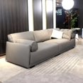 thumbnail image 2 of Upholstered Trapezoid Sofa For Living Room Frosted Fleece Tech Cloth Light Luxury Loveseat 3 seat Soft Couch Home Furniture My Lux Decor Round, 2 of 11