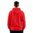 thumbnail image 4 of Mens Solid Fleece Pullover Hoodie, Drawstring Long Sleeve Sweatshirt, Athletic Kangaroo Pocket Casual Top Red 2XL, 4 of 7
