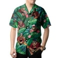 thumbnail image 5 of Bigfoot Men's Hawaiian Shirts Button Down Short Sleeve Shirt Funny Bigfoot Surfing Tropical Riding Waves Hawaii Shirt, 5 of 7