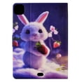 thumbnail image 3 of SaniMore for iPad Air 4th/5th, iPad Pro 11(2022/2020/2021/2018) Case, PU Leather Wallet Flip Case with Auto Wake/Sleep Card Cash Slots Multiple Viewing Angles Full Wrap Protective Fashion Case, Rabbit, 3 of 7