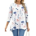 thumbnail image 2 of Fantaslook Plus Size Women Tunic Tops 3/4 Sleeve Dressy Casual Blouses Loose Flowy Floral Shirts, 2 of 8