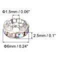 thumbnail image 2 of CHUANK 200Pack 6mm Rondelle Spacer Beads  Silver Plated Rhinestone Spacer Beads for Jewelry Making Supplies  Gold White, 2 of 6