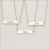 Gifts For Best Friend - Name Necklace Engraved - Bar Necklace with Heart - Stainless Steel Name Necklace - Gift for BFF