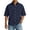 Navy, variant on OIOLOYJM Mens Shirts Casual Cotton Button-Down Shirts Spring Short Sleeve Lapel Loose Fit T Shirts Fashion Holiday Outfits Dark Gray 3XL