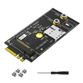 thumbnail image 1 of M.2 Key B to A+E Adapter Card with NANO SIM Card Slot for 3G/4G/5G Module Supports USB 2.0/PCI-E 3042/3052 Card, 1 of 6