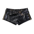 thumbnail image 6 of MIXUE Shorts For Women Summer Leather Solid Color Low Waist Zipper NightClub Party Fashion Casual Mini Shorts Activewear,Black,L, 6 of 7