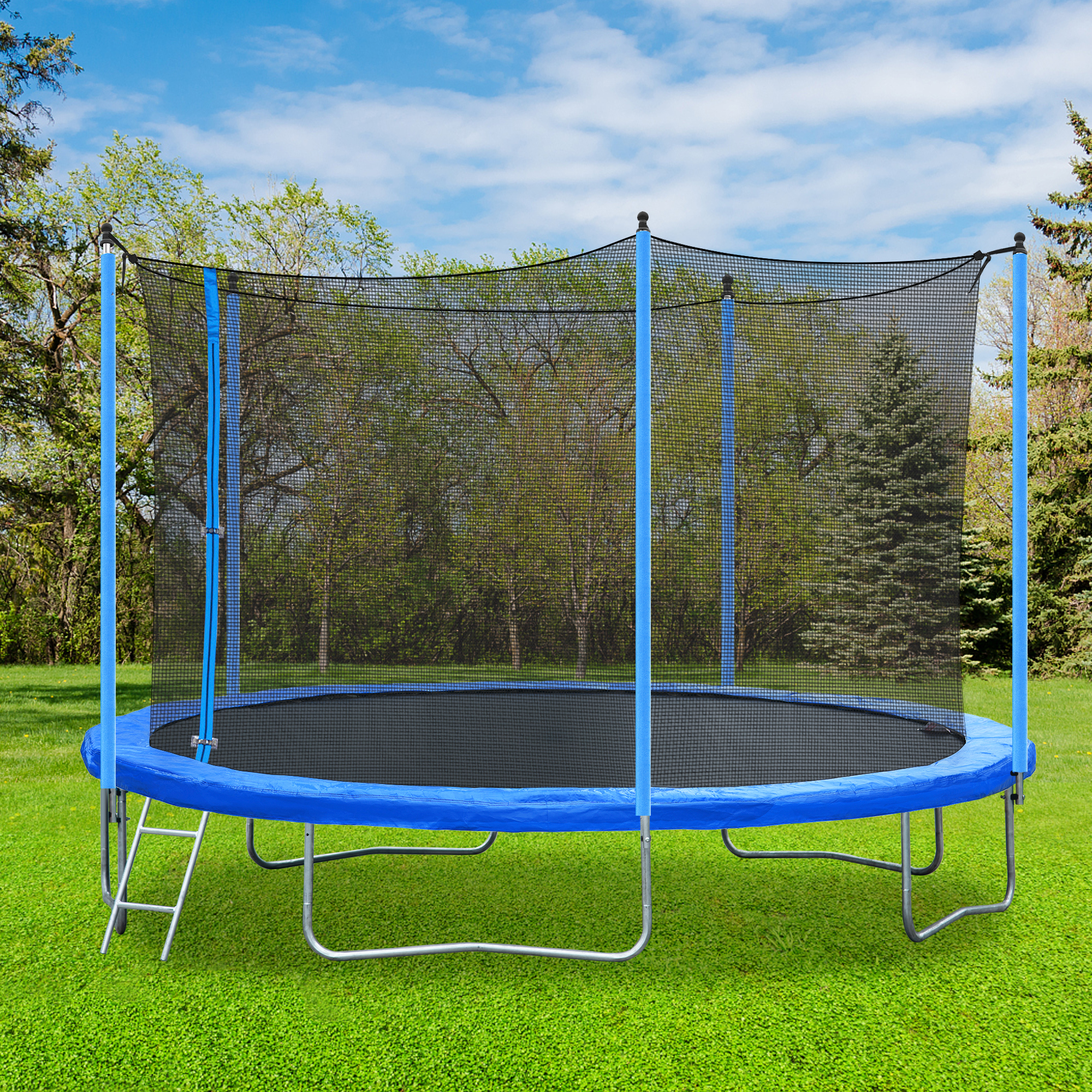 Euroco 12FT Trampoline for Kids, Solid Trampoline with Enclosure and Ladder for Adults and 4-5 Kids, Outdoor Recreation Trampoline, High Duty Safety - image 5 of 10