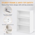 thumbnail image 6 of CONCETTA 3 Shelf Bookcase, 32 Inch Tall Floor Standing Open Bookshelf for Home Office and Living Room, White, 6 of 9