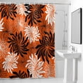 thumbnail image 2 of Orange Black Floral Shower Curtain, Vintage White Black Flower Orange Waterproof Shower Curtain Set with 12 Hooks Lightweight Bath Curtains Fabric Bathroom Decor 36x72 Inches, 2 of 9