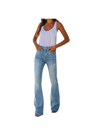 JustVH Women Low Rise Bell Bottoms Denim Pants Bootcut Flare Washed Jeans