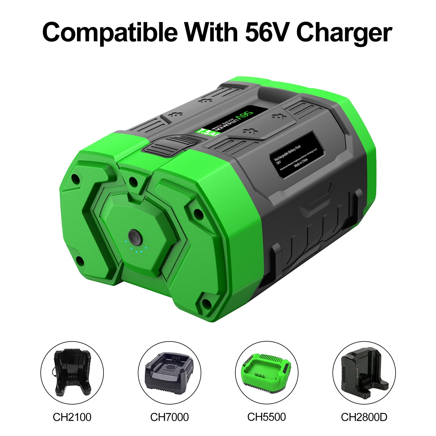 FSKE 56Volt 7.5ah Replacement Battery for EGO 56v Battery BA2800 BA4200 BA1400, Compatible with All Power 56V HT2400 LB6504 LB6500 PH1400 Tools
