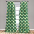 thumbnail image 5 of Ambesonne American Football Curtains, Retro Balls, Pair of 28"x84", Green Cream, 5 of 5