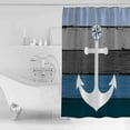 thumbnail image 4 of Small Stall Shower Curtain 36x72 Inch Narrow Half Size Blue Nautical Anchor Bath Curtains Bathroom Decor Rustic Distressed Wood Grain Waterproof Fabric Shower Curtain Set with Hooks 36 Inch, 4 of 6