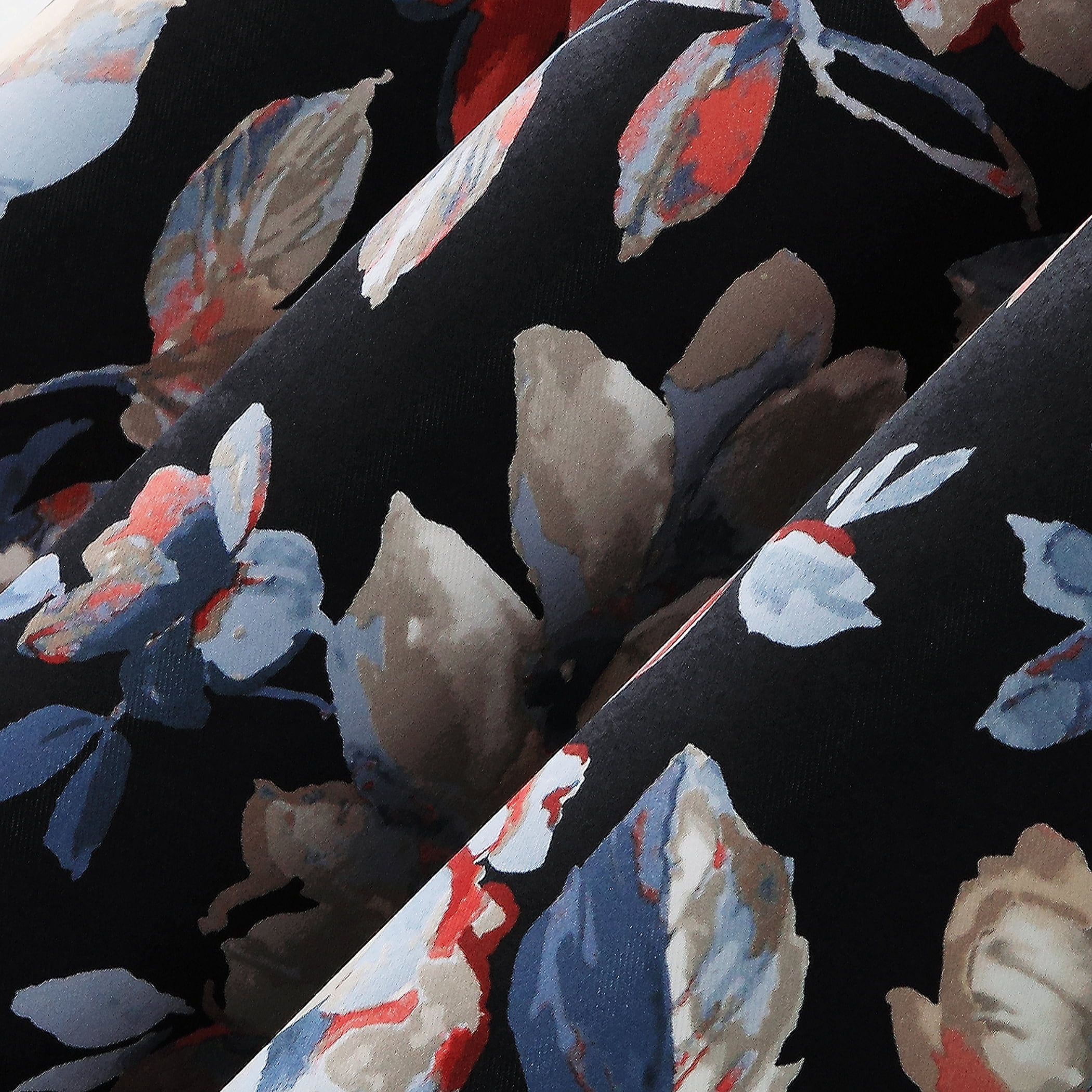Sun Zero Irma Vintage Floral Blackout Grommet Curtain Panel, 40"X84", Black