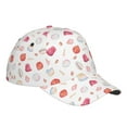 thumbnail image 3 of Daiia Red coral and scallop seashell print Baseball Cap Men Women Golf Dad Hat Adjustable Original Classic Low Profile Hat Unconstructed Plain Cap, 3 of 9