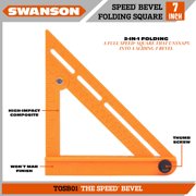 Swanson Tool Co 7 Composite 2-in-1 Speed Bevel Folding Speed Square/Sliding T Bevel, Model TOSB01