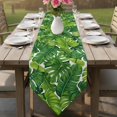 thumbnail image 6 of Summer Palm Leaves Table Runner Linen Burlap Table Runner 72 Inches Long Tropical Green Botanical Dresser Scarves for Kitchen Island Coffee Dining Room Party Wedding Banquet Holiday Decor 16"x72", 6 of 8