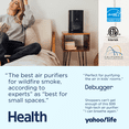 thumbnail image 4 of Medify Air Black MA-14 Air Purifier with HEPA Filters I Smoke Dust Odors Pet Dander I 3 in 1 with Pre-filter HEPA & Activated Carbon I Removal of 0.1 to 0.3 microns I 428 Sq ft Coverage I 2-Pack, 4 of 8