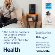 Medify Air Black MA-14 Air Purifier with HEPA Filters I Smoke Dust Odors Pet Dander I 3 in 1 with Pre-filter HEPA H13 & Activated Carbon I Removal of 0.1 to 0.3 microns I 428 Sq ft Coverage I 1-Pack