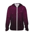 thumbnail image 1 of Balery Dark Purple Glitter Sudadera ligera de manga larga con capucha y protección solar UPF 50+ para hombre y mujer, ideal para pesca y running-Large, 1 of 7