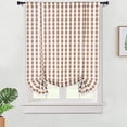 thumbnail image 6 of DSstyles Buffalo Checker Farmhouse Tie Up Curtains for Windows, Plaid Gingham Pattern Window Treatment Tie Up Shades, Rod Pocket Bathroom Window Curtains Cafe Curtains, 6 of 9