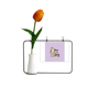 thumbnail image 1 of Tarjeta de jarrón artificial de tulipanes Unbranded, Marco de hierro 25 x 17 cm, jarrón de cerámica, flores de plástico, 1 of 3