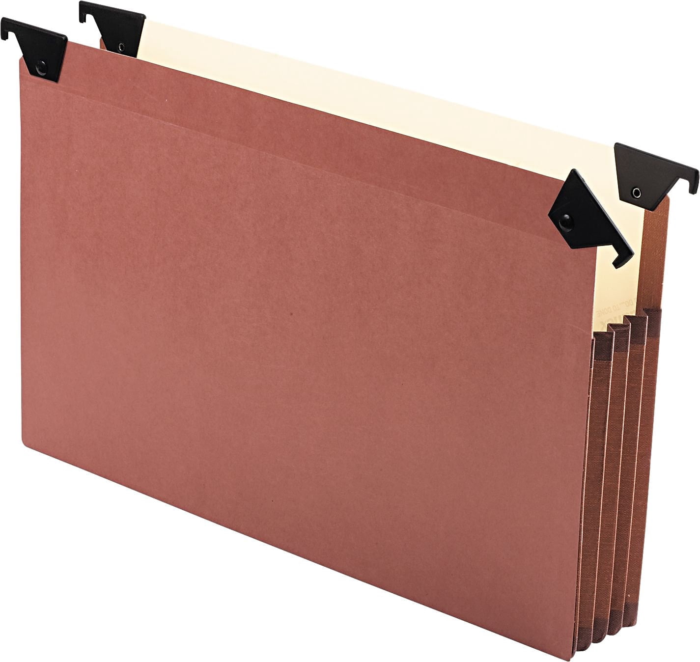 Remanufactured 3 1/2 Hanging File Pockets With Swing Hooks, 1/3 Tab, Letter, Brown, 5/box