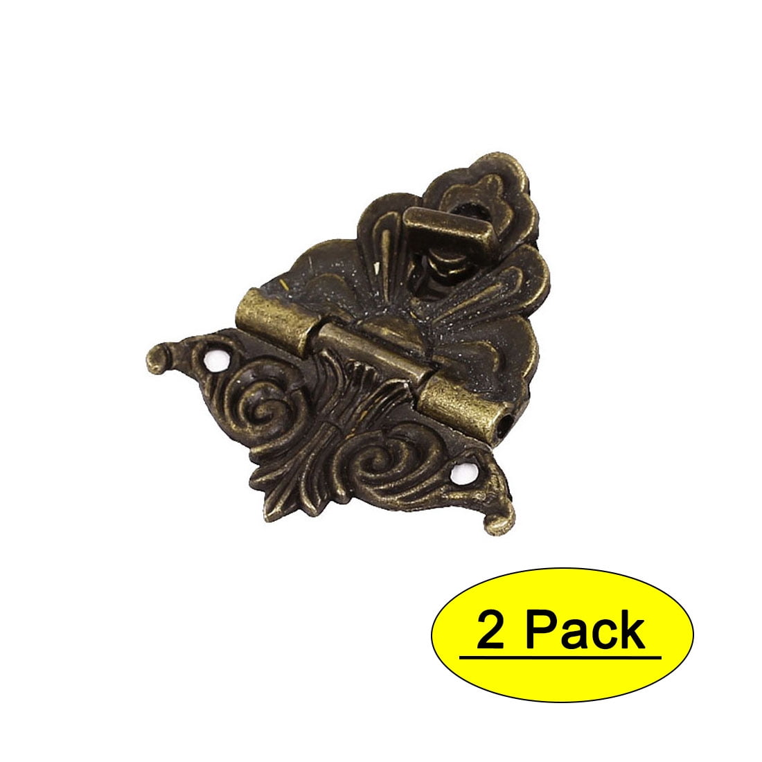 Uxcell Hinge Design Antique Style Wooden Case Jewelry Box Hasp Latch Bronze Tone 2 Set