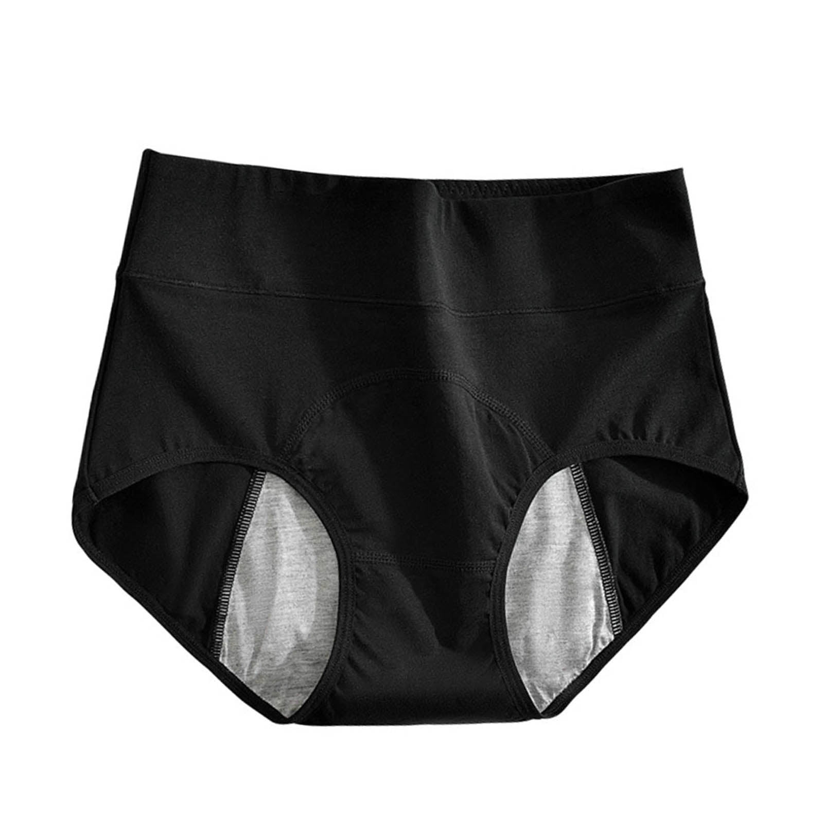 PERZOE Women Panties Women Panties Leak Proof High Waist Solid Color