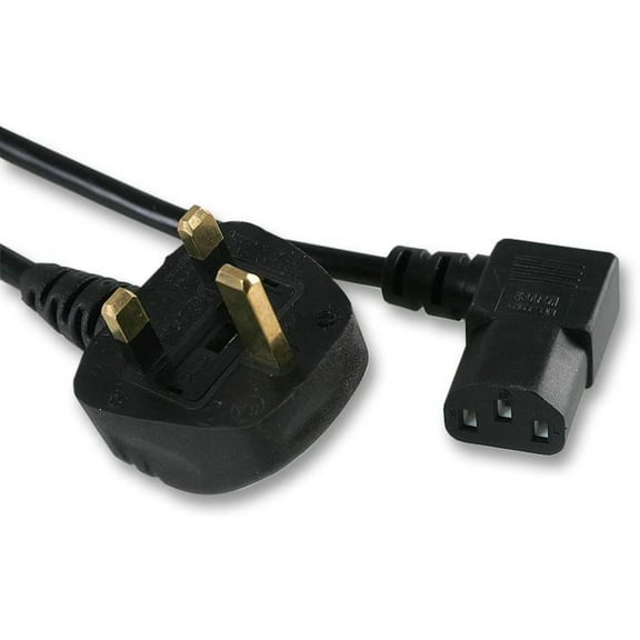 PRO ELEC - UK Plug to Right Angled IEC C13 Power Lead, 5m