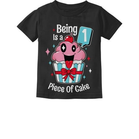 

1 Year Old Baby Girl Outfit 1st Birthday Gift Cupcake Funny Infant Kids T-Shirt 18M Black