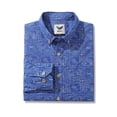 thumbnail image 2 of YIUME Men's Hawaiian Shirt Seascapes Serenade Print Cotton Button-down Long Sleeve Aloha Shirt, 2 of 8