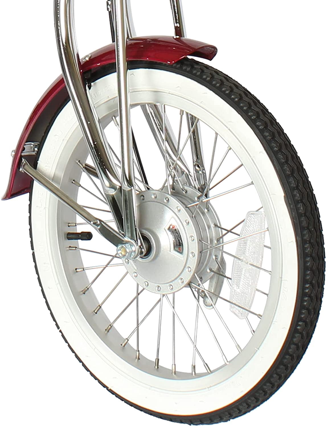 Wonder Wheels 16" Lowrider Hi-Ten Steel Drum Brake Single Speed Bicycle, Bike, One Piece Crank Alloy Rims - Red
