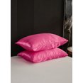 thumbnail image 4 of Move Over Rose Red Satin Pillowcases King, Silk like Satin Pillow Cover Set of 2, Silky Microfiber Solid Pattern, 2 Pack, 4 of 7