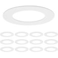 thumbnail image 1 of 12 Pack 4 in. Goof Rings for Recessed Lights, Can or Canless Lighting Round Downlight Trim Ring, Outer Diameter 6.7” Inner Diameter 4.25”, Durable Plastic Design, White Extended Trim, 1 of 5