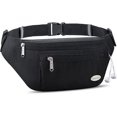 thumbnail image 1 of (noir) Sac Banane - Parfait Pour La Randonne - Courir Et Voyager - Avec 4 Poches Zippes, 1 of 5