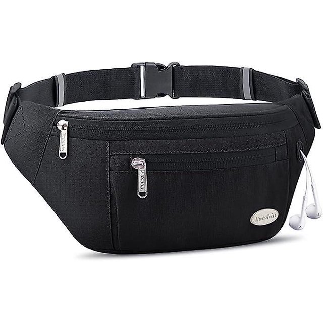 (noir) Sac Banane - Parfait Pour La Randonne - Courir Et Voyager - Avec 4 Poches Zippes