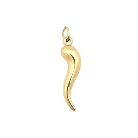 Horn Pendant Celtic Horn - 14k Yellow Gold 24mm Italian Horn Pendant