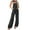 Black, variant on Overalls for Women Casual Adjustable Bib Overalls Wide Leg Jumpsuits Loose Fit Cropped Jean Rompers with Pockets