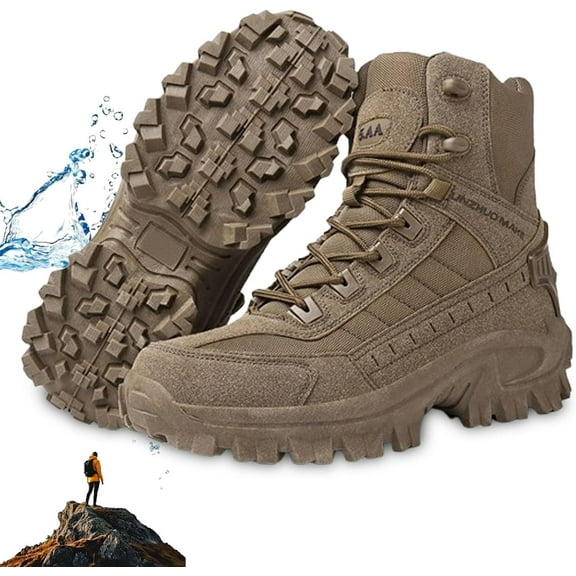 Mens Orthopedic Support Anti-Puncture Work Boots for Men-Waterproof Anti-Sprain Hiking Shoes